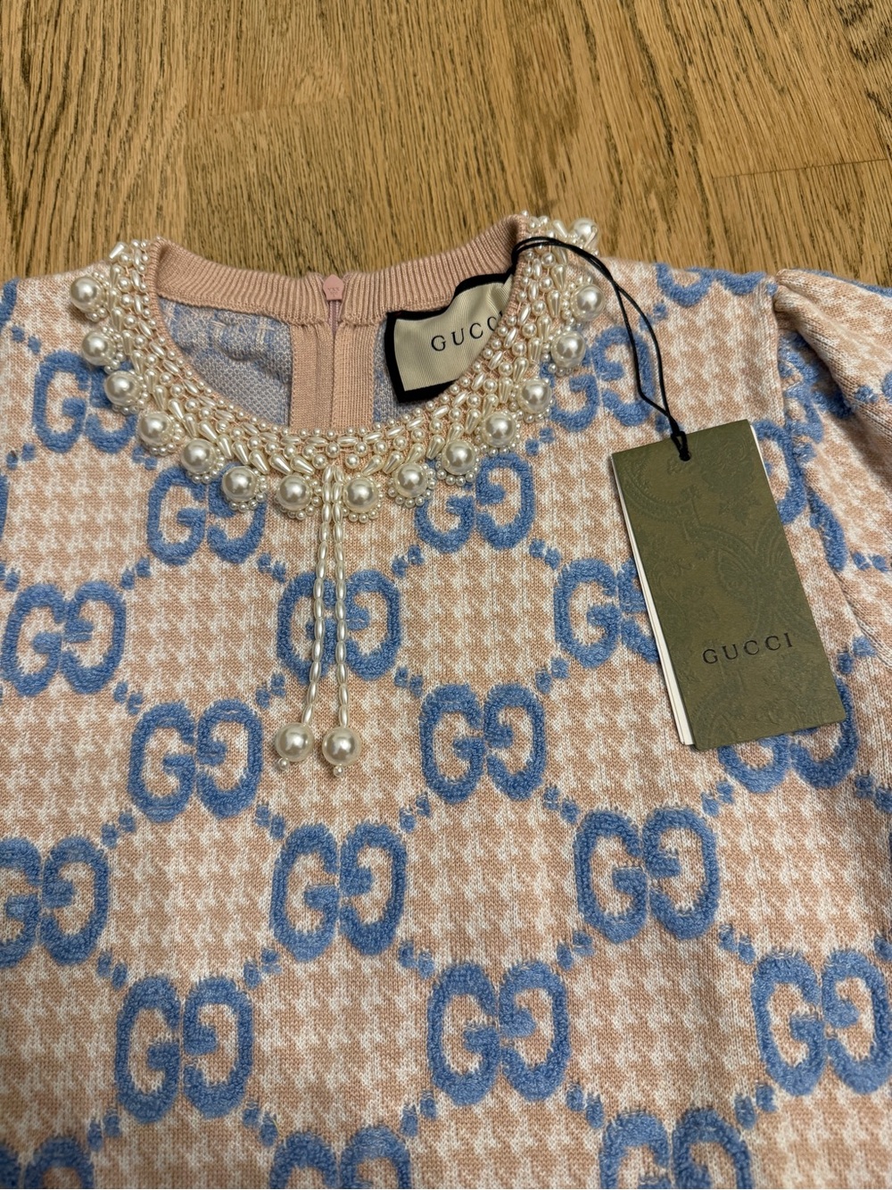 Gucci Pink and Blue GG Mini Dress - Picture 2 of 4